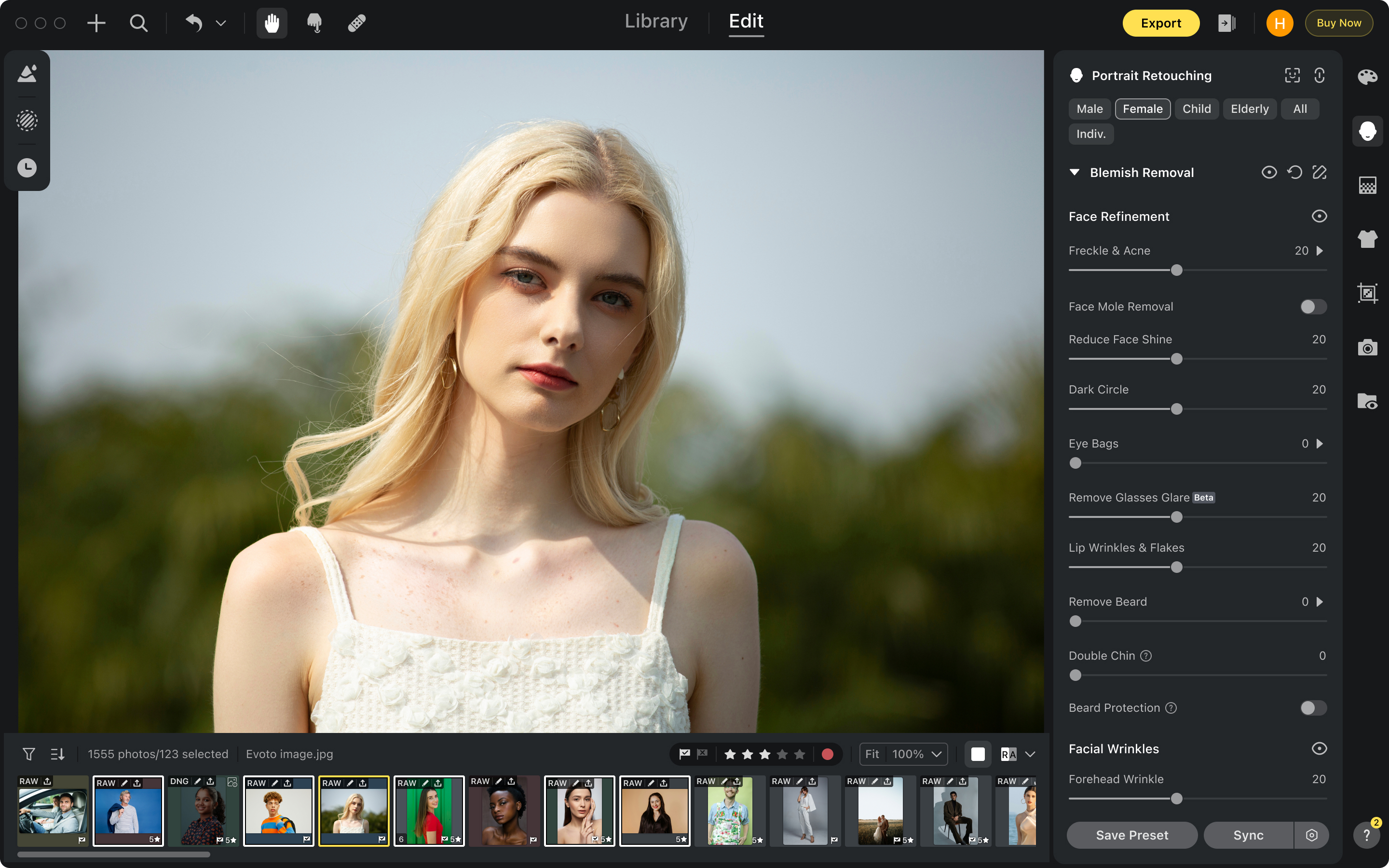 screenshot of Evoto AI